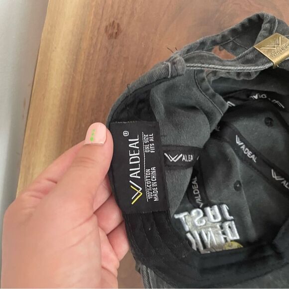 Just Dink It WomensStrap Back Dad Hat Faded Gray Cap Cookie Embroidered Logo - Picture 4 of 6